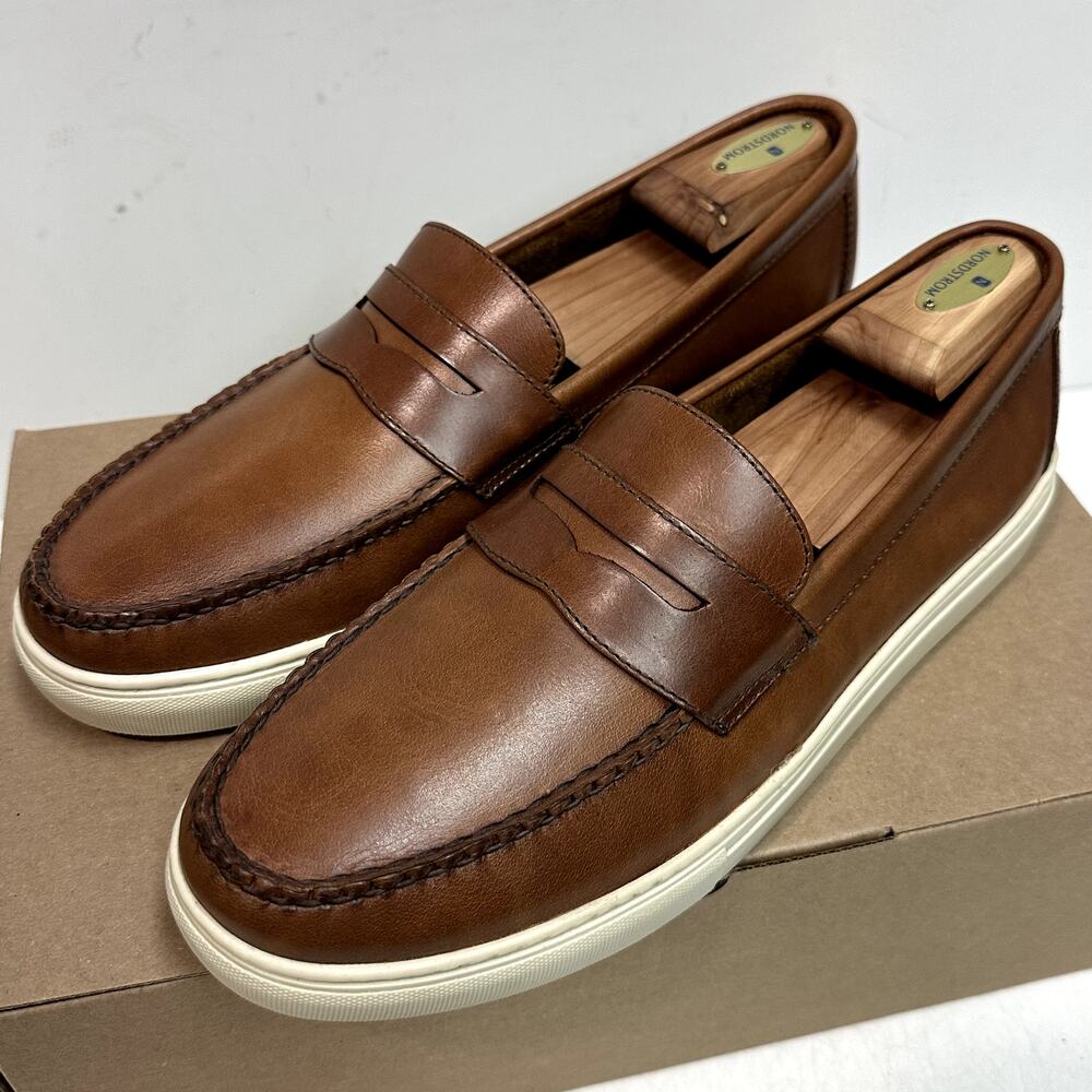 NIB J. Crew Leather Hybrid Casual Penny Loafers Havana Brown Sneakers US 11.5 D - Picture 4 of 9